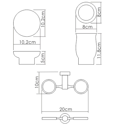 Стакан для зубных щеток и мыльница Wasserkraft K-24126 SET1502