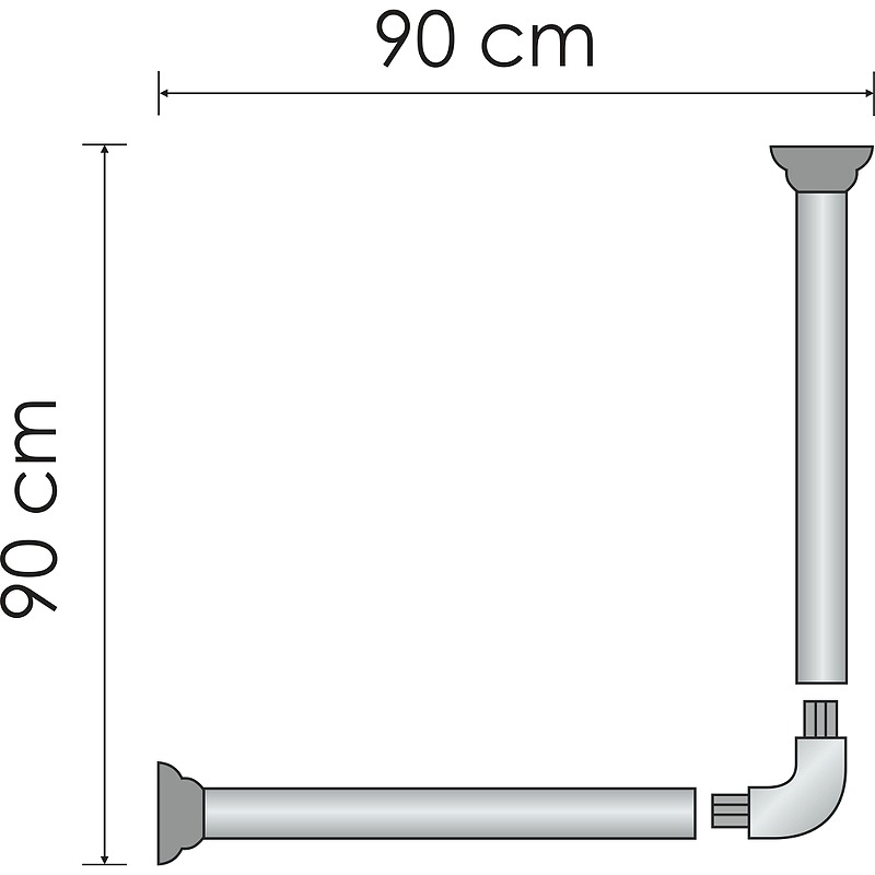 Карниз для ванны WasserKRAFT Dinkel 90x90 SC-469090