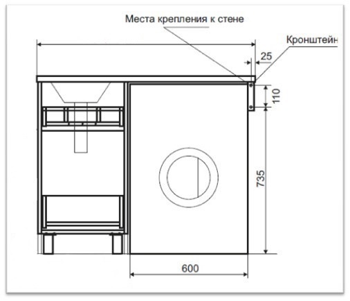 Тумба под стиральную машину Misty Фостер 40   Э-Фос01040-012Я