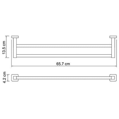 Держатель полотенец двойной WasserKRAFT Lippe K-6540