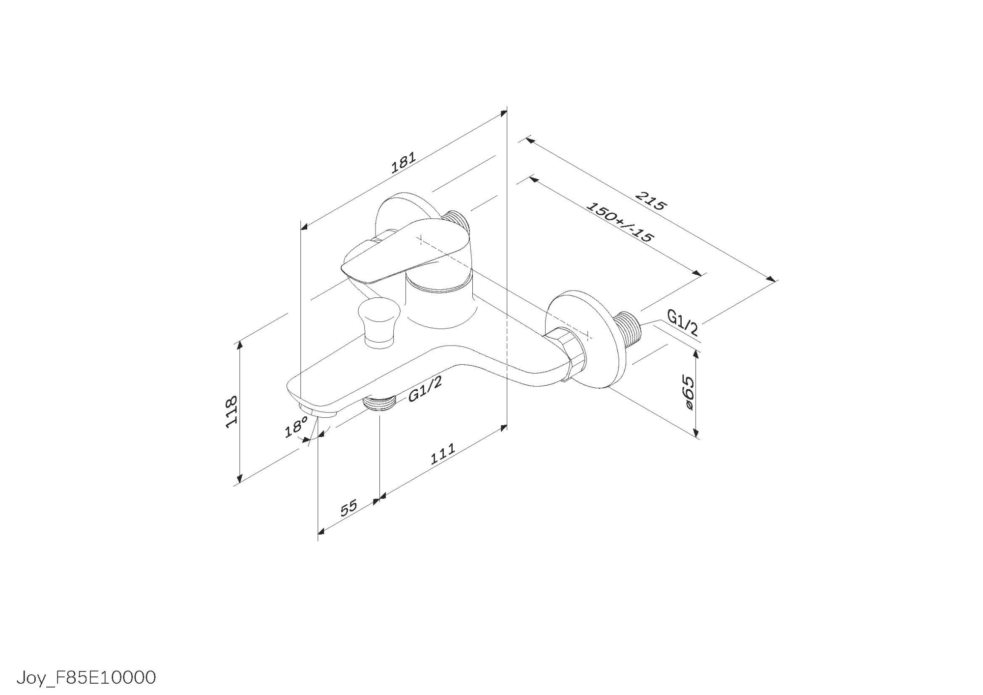 Смеситель для ванны Am.Pm F85E10000