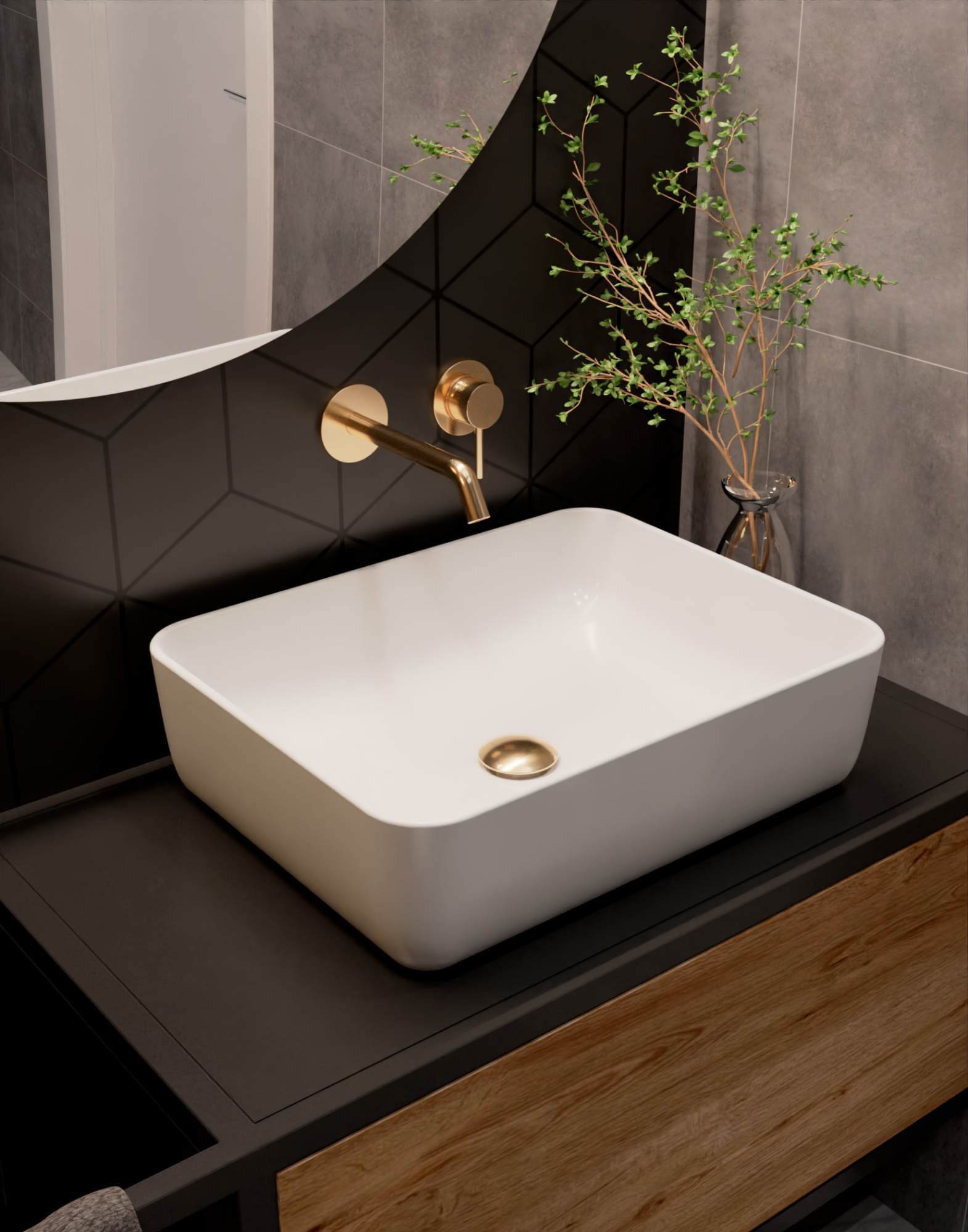 Смеситель для раковины AQUAme Siena AQM6215GG