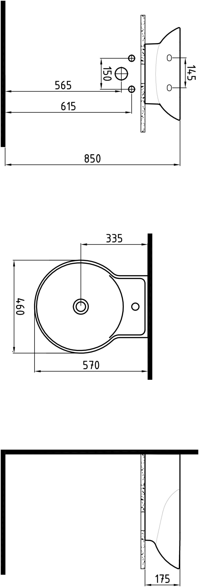 Раковина накладная (46х55) Bien Harmony HRLG04601FD1W3000