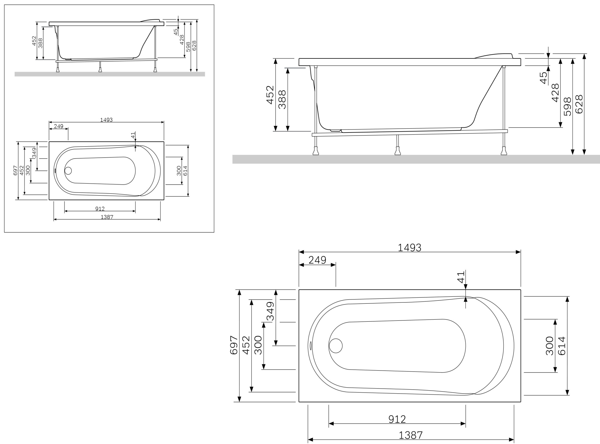 Панель фронтальная 150 Am.Pm Joy W85A-150-070W-P